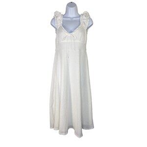 4SI3NNA Womens White Sleeveless Dress Sweetheart Neckline Size Large DDSK5524IMK